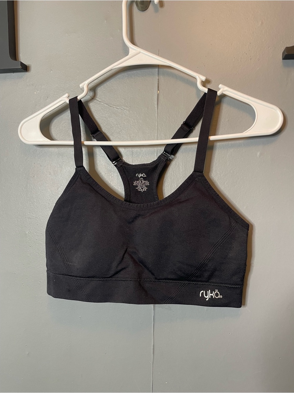 Ryka Black Racerback Sports Bra size latge